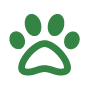 green animal paw print